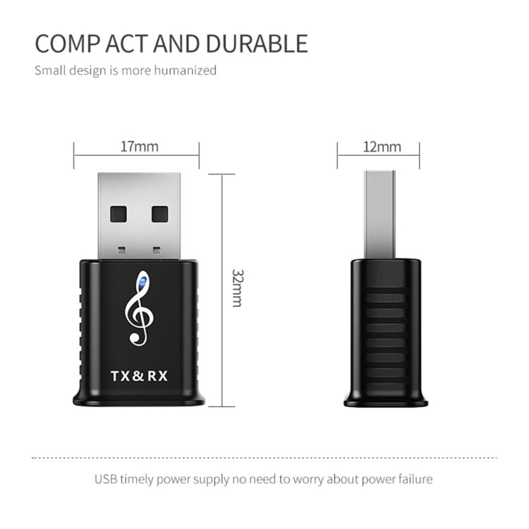 MSD168 2-in-1 Bluetooth Transmitter Empfänger Mini 3,5mm AUX Stereo Wireless Bluetooth 5.0 Adapter für Auto TV PC MP3