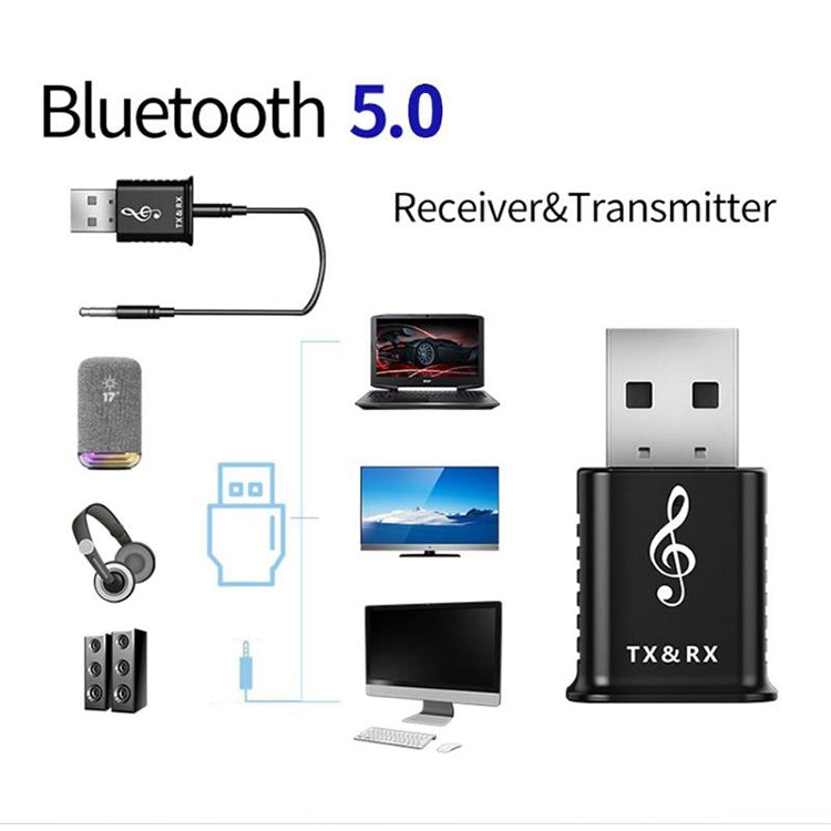 MSD168 2-in-1 Bluetooth Transmitter Empfänger Mini 3,5mm AUX Stereo Wireless Bluetooth 5.0 Adapter für Auto TV PC MP3