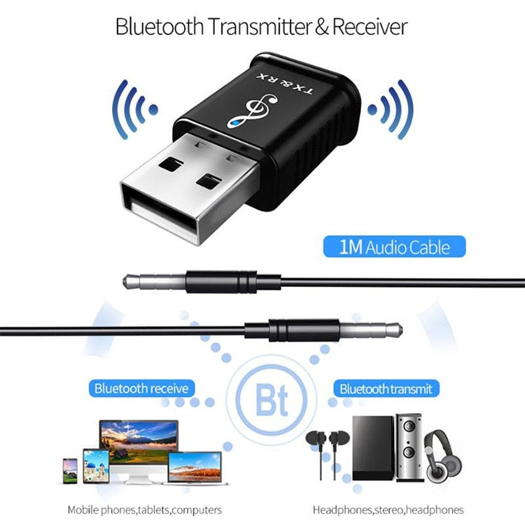 MSD168 2-in-1 Bluetooth Transmitter Empfänger Mini 3,5mm AUX Stereo Wireless Bluetooth 5.0 Adapter für Auto TV PC MP3
