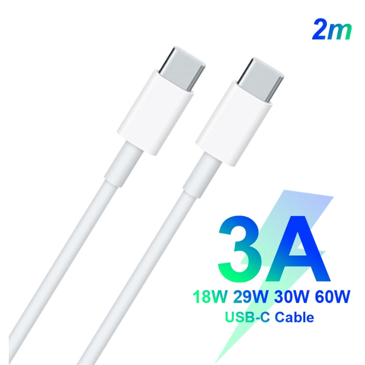 2 in 1 Single USB-C / Type-C Port Travel Charger + 3A PD 3.0 USB-C / Type-C to USB-C / Type-C Fast Charge Data Cable Set, Cable Length: 2m, 18W 2m