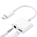 ZS-KL21804 2 in 1 8 Pin to 3.5mm Audio + 8 Pin Charging Interface, Earphone Adapter, Suitable for All IOS Systems, 8 Pin + 3.5mm
