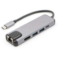USB-C/Type-C auf HD 4K HDMI + RJ45 + USB 3.0 + USB 2.0 + PD 5-in-1 HUB-Adapter