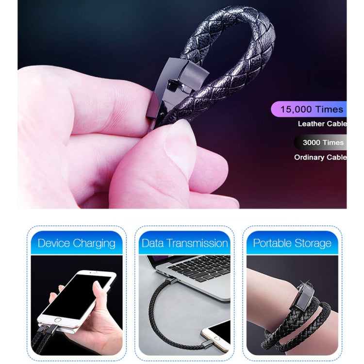 Lightning Bracelet Cable 22.5cm Fast Charging Brown