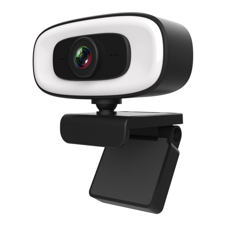 C10 2K HD verzerrungsfreie 360-Grad-drehbare Webcam mit dreistufigem Aufhelllicht, USB-Plug-and-Play, eingebautes Mikrofon für klarere Tonqualität