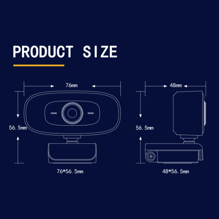 C10 2K HD verzerrungsfreie 360-Grad-drehbare Webcam mit dreistufigem Aufhelllicht, USB-Plug-and-Play, eingebautes Mikrofon für klarere Tonqualität