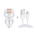 YSY-349 QC3.0 Dual Port USB Auto-Ladegerät + 3A USB zu 8 Pin Datenkabel, Länge: 1m, mit 8 Pin Kabel