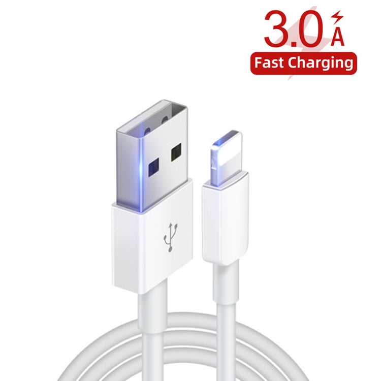 YSY-349 QC3.0 Dual Port USB Auto-Ladegerät + 3A USB zu 8 Pin Datenkabel, Länge: 1m, mit 8 Pin Kabel