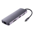 WS-11 8 in 1 Type-C to HDMI + VGA + SD + TF + RJ45 + PD + 2 x USB3.0 HUB Adapter Converter