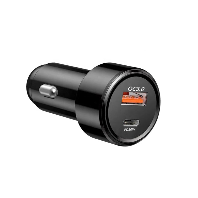 TE-P31 PD 20W USB-C / Type-C  QC3.0 18W USB Fast Car Charger(Black)