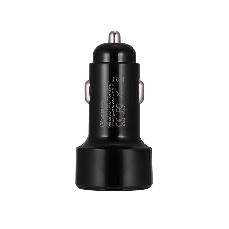 TE-P31 PD 20W USB-C / Type-C  QC3.0 18W USB Fast Car Charger(Black)