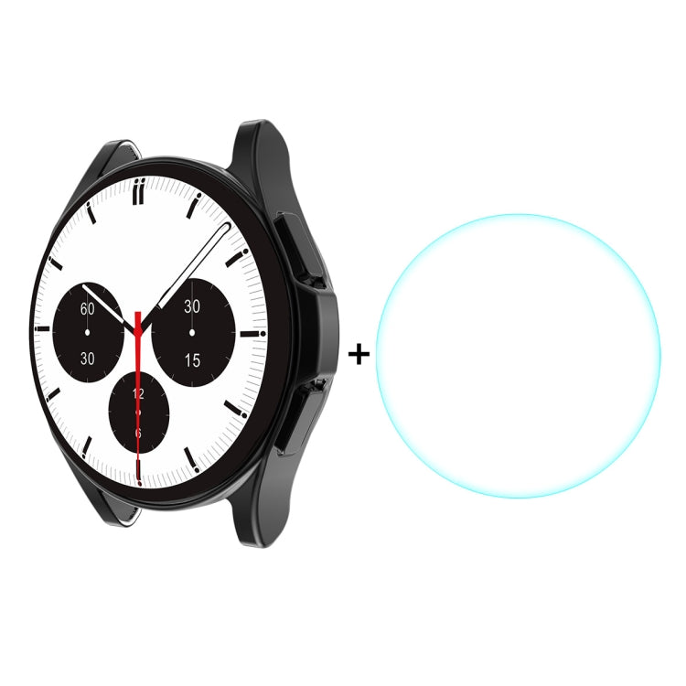 ENKAY For Samsung Galaxy Watch4 Classic 42mm ENKAY Hat-Prince Full Coverage Electroplate Soft Case TPU HD Clear Cover + Tempered Glass Protector, For Samsung Galaxy Watch4 Classic 42mm
