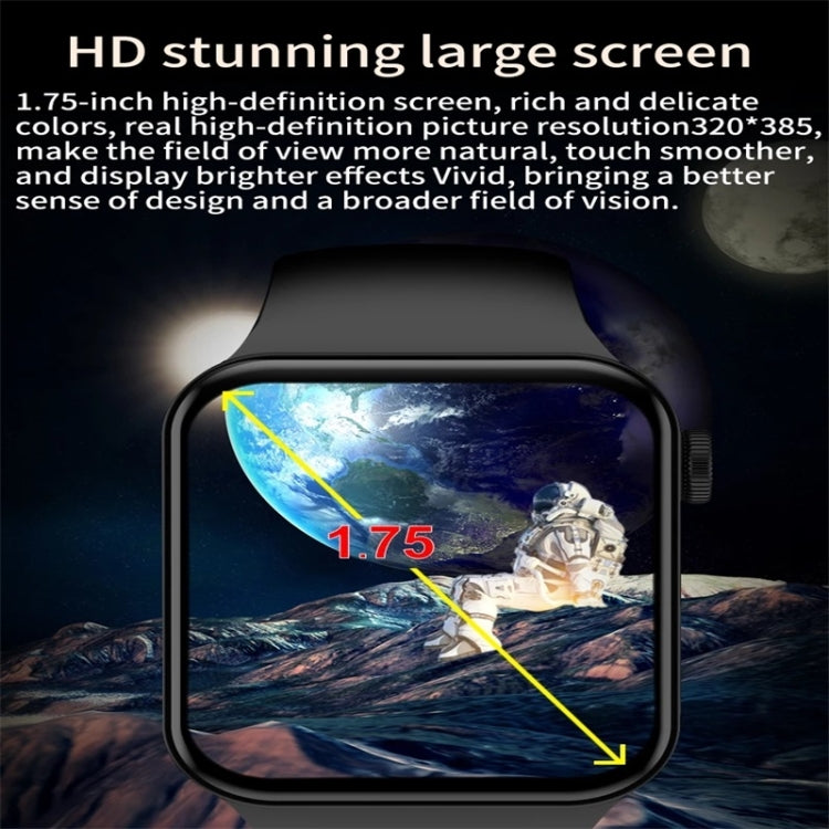 T100Plus 1.75 inch Color Screen Smart Watch, IP67 Waterproof,Support Body Temperature Test/Bluetooth Call/Heart Rate Monitoring/Blood Pressure Monitoring/Blood Oxygen Monitoring/Sleep Monitoring(Black)