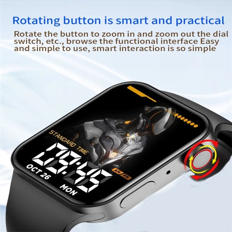T100Plus 1.75 inch Color Screen Smart Watch, IP67 Waterproof,Support Body Temperature Test/Bluetooth Call/Heart Rate Monitoring/Blood Pressure Monitoring/Blood Oxygen Monitoring/Sleep Monitoring(Black)