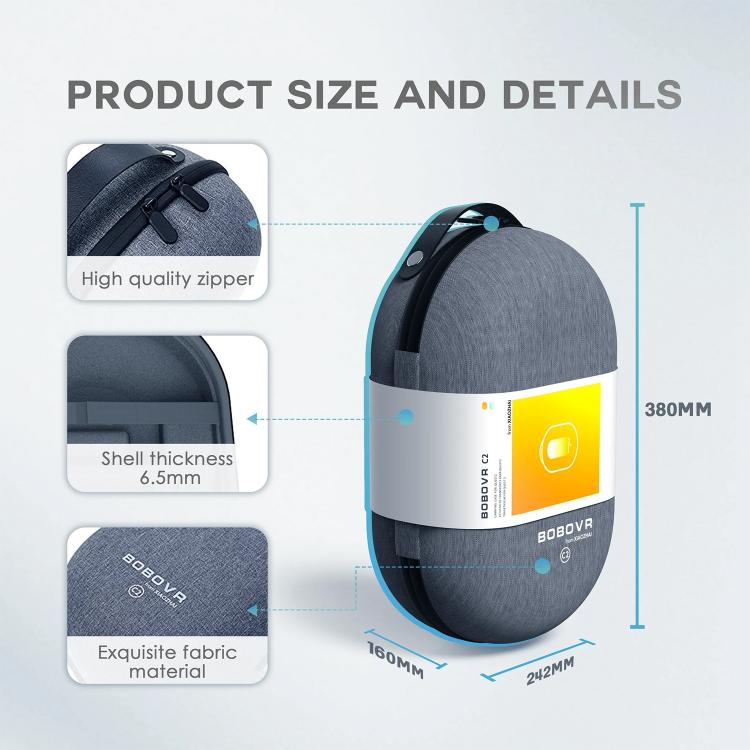 BOBOVR C2 Portable Case is Suitable For Oculus Quest 2 Large Space Compatible With M2 Band and Elite Band