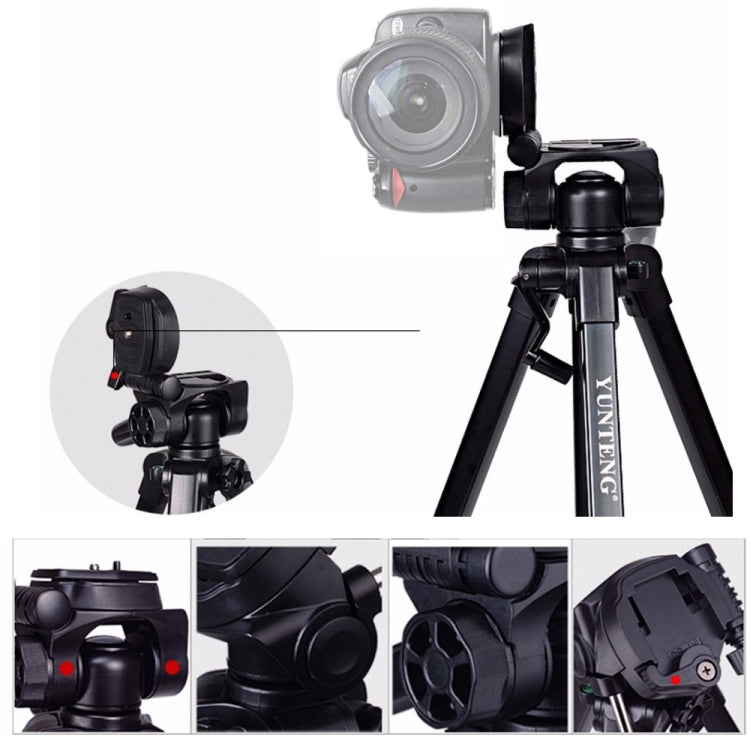 YUNTENG VCT-880 Aluminum Alloy Tripod Mount with Three-Dimensional Tripod Head, VCT-880