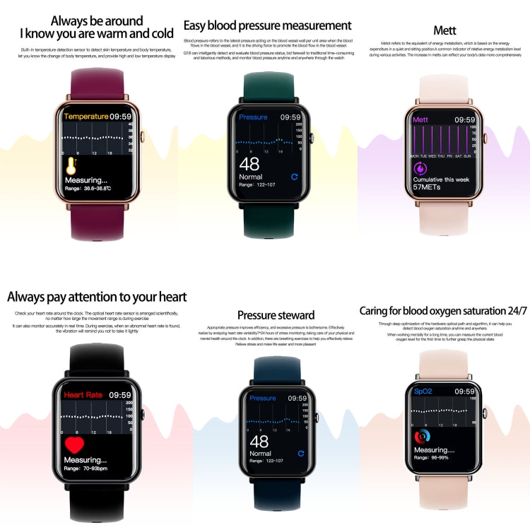 Q19 Pro IP67 Waterproof 1.69 inch Smartwatch(Black)