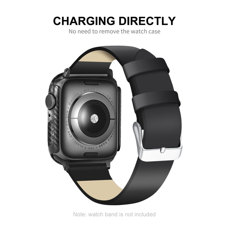 ENKAY Carbon Fiber PC-Hülle + PET-Displayschutzfolie mit vollständiger Abdeckung, für Apple Watch Series 9 / 8 / 7 41mm, für Apple Watch Series 9 / 8 / 7 45mm