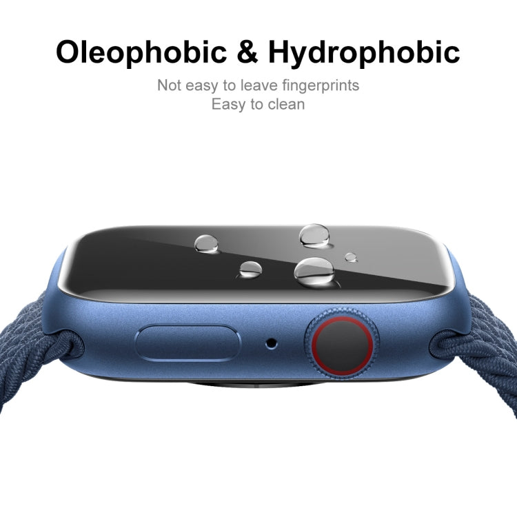 ENKAY Carbon Fiber PC-Hülle + PET-Displayschutzfolie mit vollständiger Abdeckung, für Apple Watch Series 9 / 8 / 7 41mm, für Apple Watch Series 9 / 8 / 7 45mm