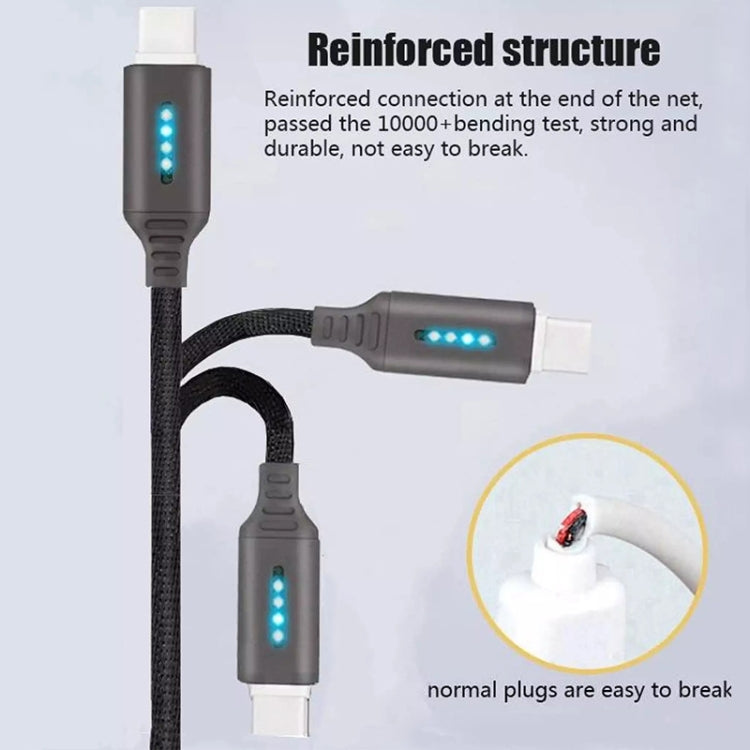 Type-c Intelligent automatic Power cut-off Cable for Zinc Alloy in Light-emitting Data Line