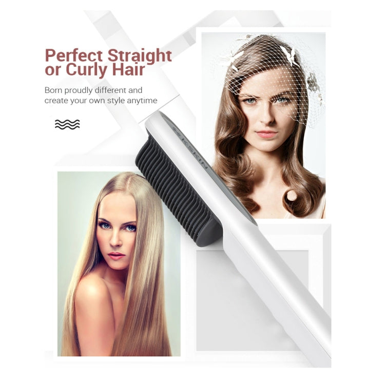 K-SKIN KD380 Hair Straightener Electric Straight Hair Curler Comb Brush PTC Heating Ceramic Straight Hair Brush, UK Plug, Black, UK Plug, White, EU Plug, Black, EU Plug, White