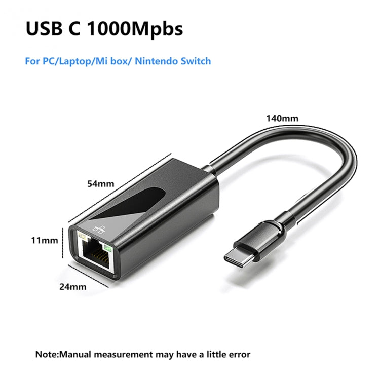 1000Mbps RJ45 Netzwerkkarte USB Ethernet Adapter, USB 3.0, Typ-C