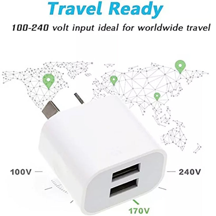 Mini-Dual-Port-USB-Ladegerät mit USB-auf-8-Pin-Datenkabel, AU-Stecker, AU-Stecker + 8-Pin-Kabel