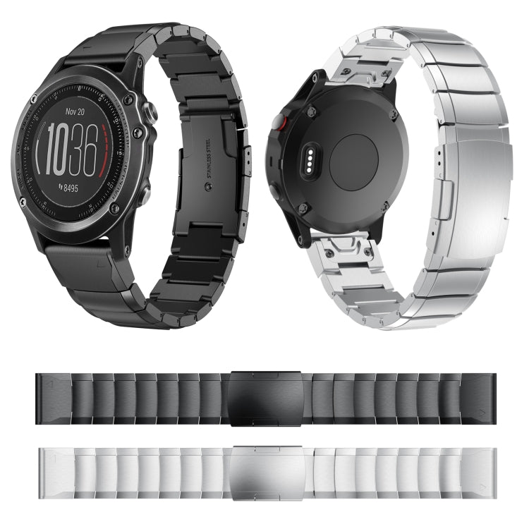 26mm Tortoise Shell Stainless Steel Watch Band, For Garmin Fenix 3, For Garmin Fenix 3 HR, For Garmin Descent MK 2, For Garmin Descent MK 2i