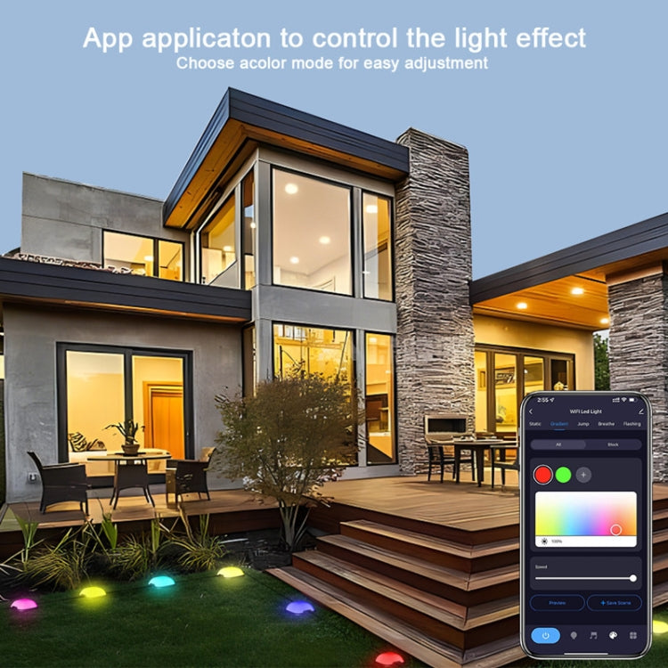 CP01 Outdoor WIFI Smart APP Control Garden Lamp Music Sync Outdoor Ground Lights, US Plug, EU Plug
