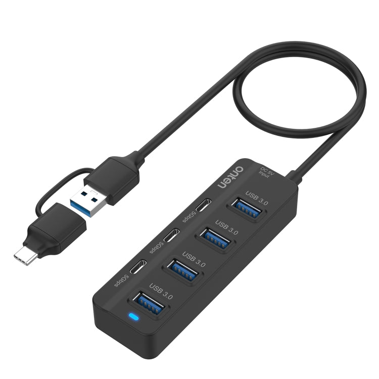 Onten UCA5306 7 in 2 USB3.0 + Type-C 7-Ports HUB Docking Station Support OTG Function, UCA5306