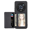 Carbon Fiber Magnetic Card Bag Phone Case, For Honor 80, For Honor Magic4 Lite, For Honor Magic5 Pro, For OPPO A16