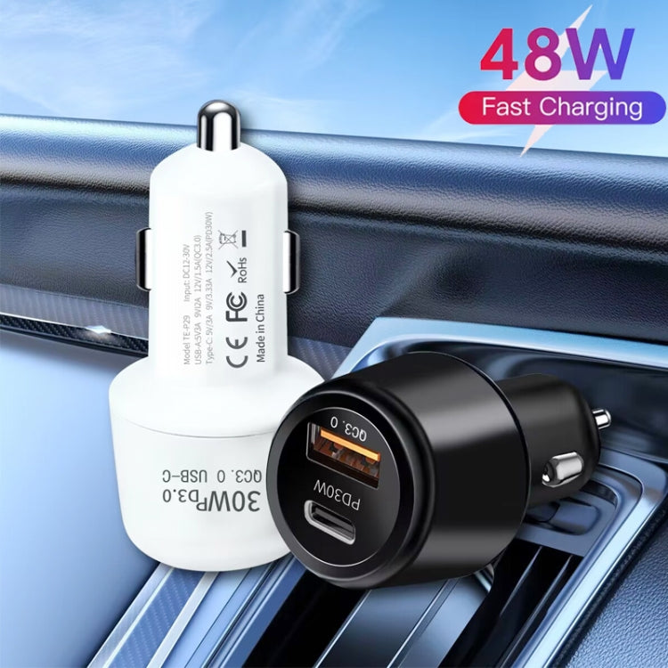 P29 48W PD30W + QC3.0 18W USB-Kfz-Ladegerät mit zwei Anschlüssen, P29 (Schwarz), P29 (Weiß)