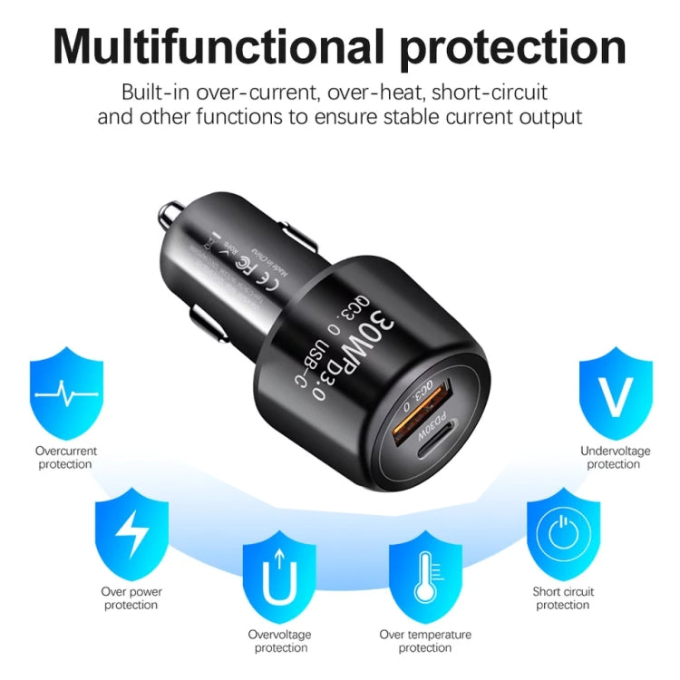 P29 48W PD30W + QC3.0 18W USB-Kfz-Ladegerät mit zwei Anschlüssen, P29 (Schwarz), P29 (Weiß)