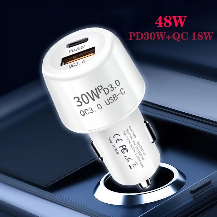 P29 48W PD30W + QC3.0 18W USB-Kfz-Ladegerät mit zwei Anschlüssen, P29 (Schwarz), P29 (Weiß)