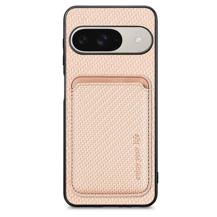 Carbon Fiber Leather Card Magsafe Phone Case, For Google Pixel 9a, For Google Pixel 7 Pro, For Google Pixel 7, For Google Pixel 6