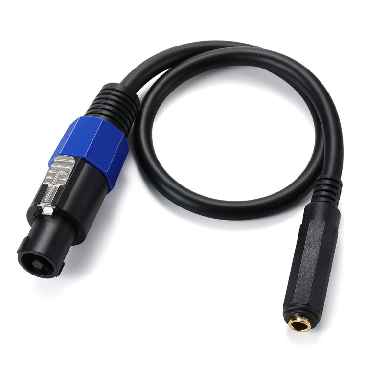 JUNSUNMAY Speakon Male to 6.35mm Female Audio Speaker Adapter Cable with Snap Lock, Length: 50cm