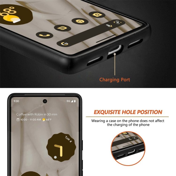 For Google Pixel 7A Solid Color Leather Skin Back Cover Phone Case(Black)