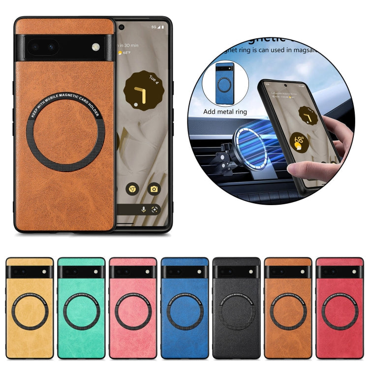 For Google Pixel 7A Solid Color Leather Skin Back Cover Phone Case(Red)