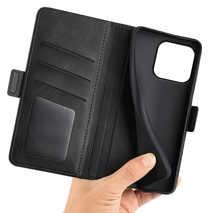 Dual-side Magnetic Buckle Horizontal Flip Leather Phone Case, For iPhone 15