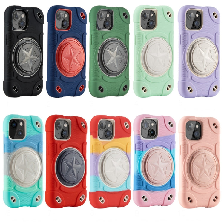 For iPhone 14  Shield PC Hybrid Silicone Phone Case(Black)