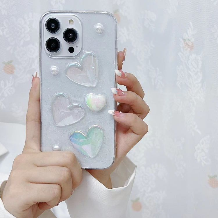 For iPhone 12 Love Epoxy TPU Phone Case(Pink)