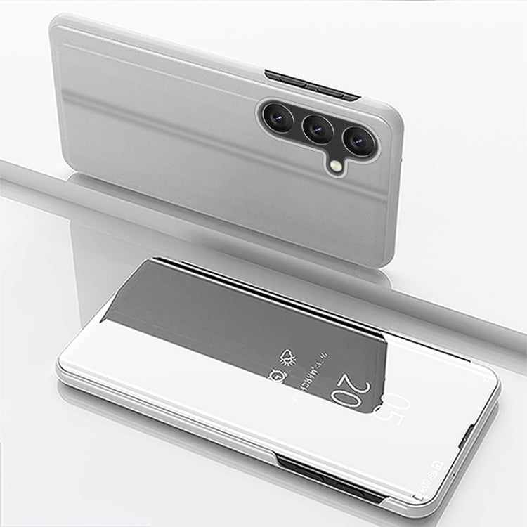 Plated Mirror Horizontal Flip Leather Phone Case with Holder, For Galaxy S25 5G, For Galaxy S25+ 5G, For Galaxy S25 Ultra 5G