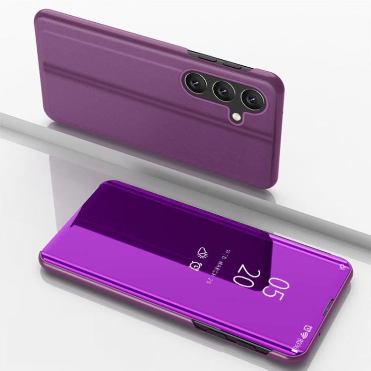 Plated Mirror Horizontal Flip Leather Phone Case with Holder, For Galaxy S26+ 5G, For Galaxy S26 Ultra 5G, For Galaxy S26 5G