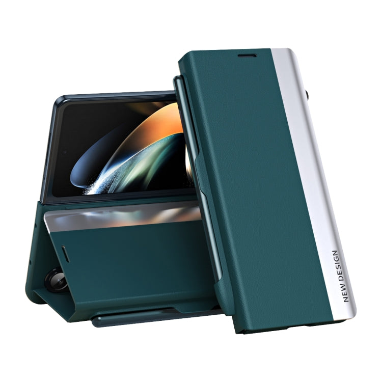 Side Electroplating Adsorption Ultra-thin Leather Phone Case with Pen, For  Samsung Galaxy Z Fold 5   5G