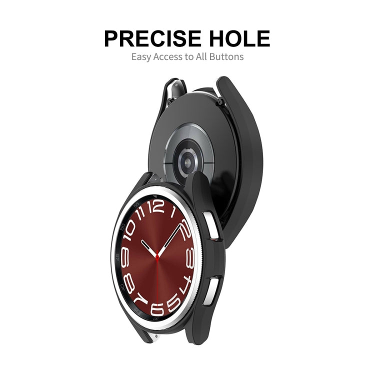 ENKAY Hat-Prince Electroplated Hard PC Case + 0.2mm 9H Glass Screen Protector, For Samsung Galaxy Watch6 Classic 47mm, For Samsung Galaxy Watch6 44mm, For Samsung Galaxy Watch6 40mm
