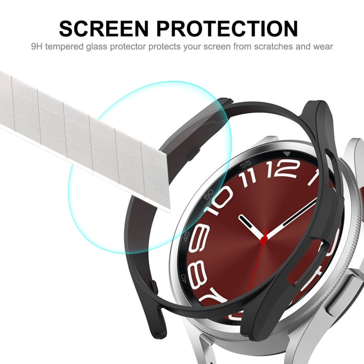 ENKAY Hat-Prince Electroplated Hard PC Case + 0.2mm 9H Glass Screen Protector, For Samsung Galaxy Watch6 Classic 47mm, For Samsung Galaxy Watch6 44mm, For Samsung Galaxy Watch6 40mm