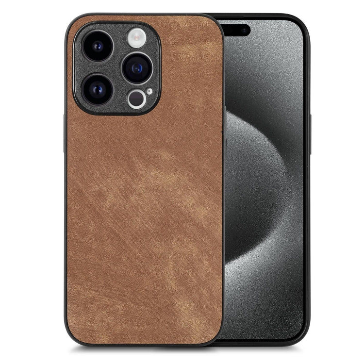 Vintage Leather PC Back Cover Phone Case, For iPhone 16, For iPhone 15 Pro Max, For iPhone 15 Pro, For iPhone 15 Plus