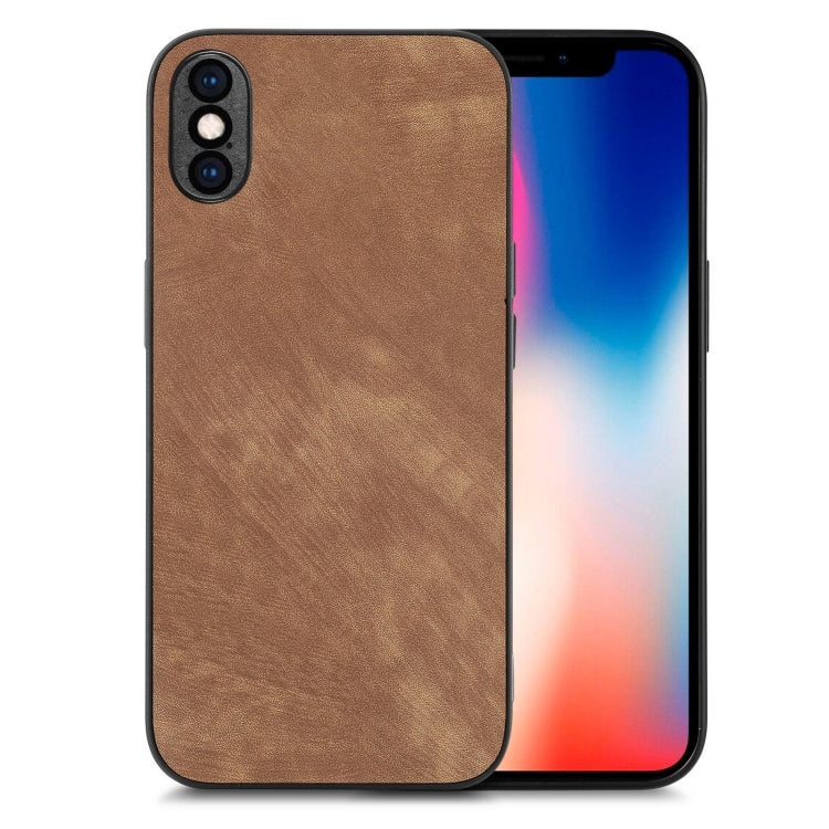 Vintage Leather PC Back Cover Phone Case, For iPhone 11 Pro, For iPhone X / XS, For iPhone XR, For iPhone XS Max