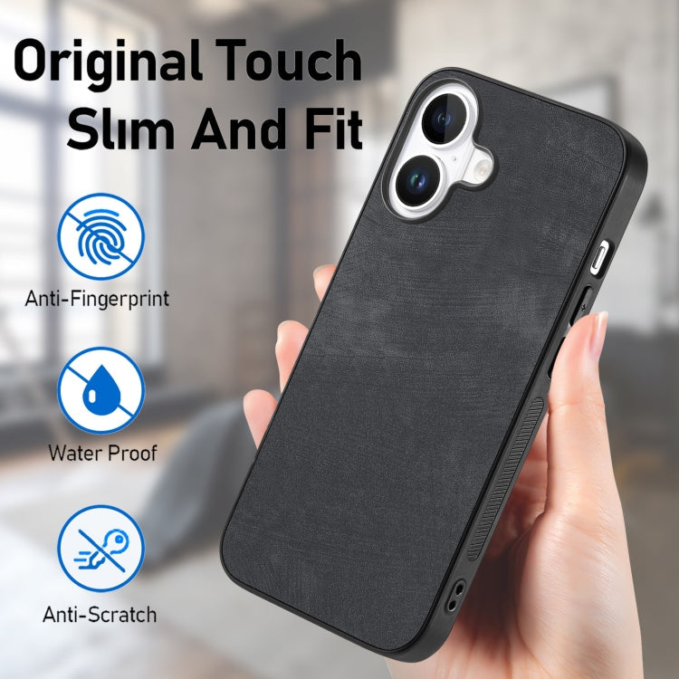 Vintage Leather PC Back Cover Phone Case, For iPhone 16, For iPhone 15 Pro Max, For iPhone 15 Pro, For iPhone 15 Plus