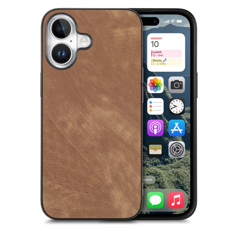 Vintage Leather PC Back Cover Phone Case, For iPhone 16, For iPhone 15 Pro Max, For iPhone 15 Pro, For iPhone 15 Plus