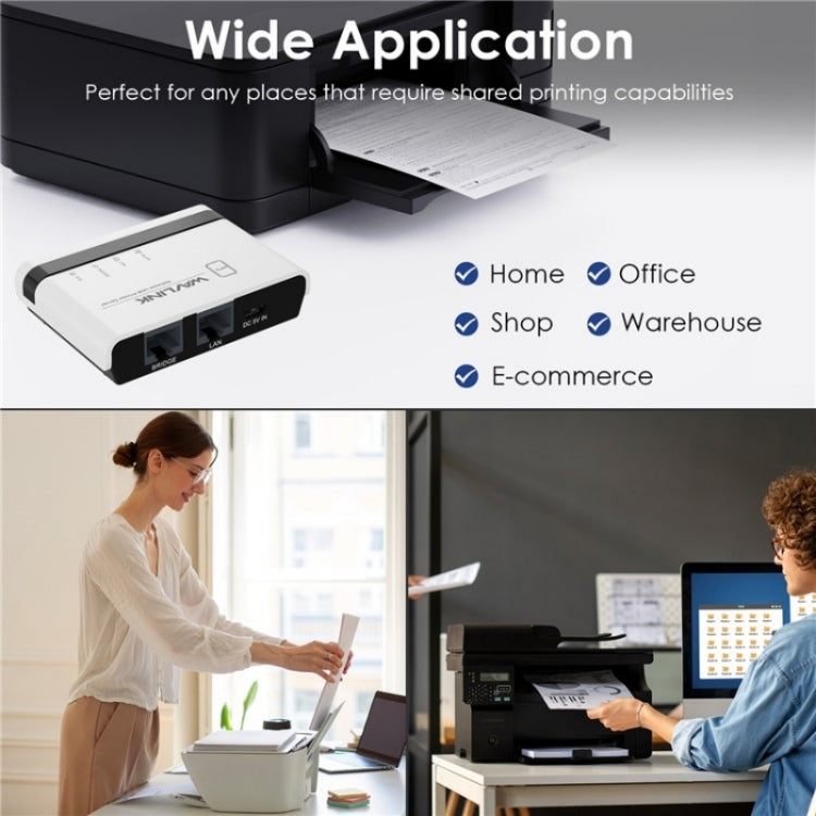 WAVLINK NU516U1 USB 2.0 Wireless Printserver mit 10/100 Mbit/s LAN / Bridge-WLAN, US-Stecker, UK-Stecker, EU-Stecker, AU-Stecker